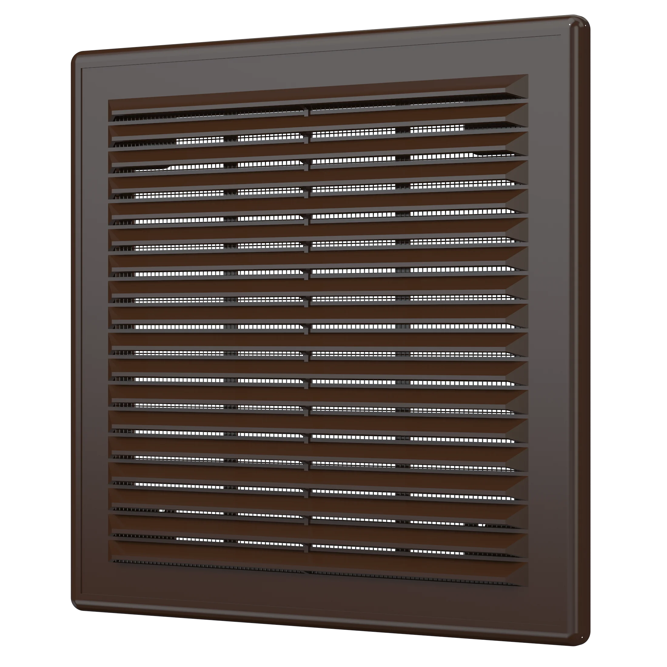 Решетка вентиляционная разъемная с сеткой, 208×208, коричневая,Эра